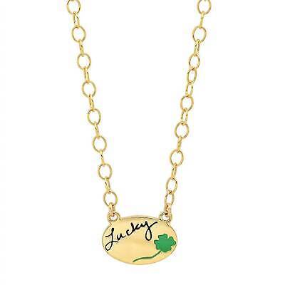 Jessica Elliot women's enamel oval necklace - lucky in Vermeil - size One Size