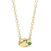 Jessica Elliot women&#39;s enamel oval necklace - lucky in Vermeil - size One Size - £52.08 GBP