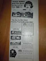 State Homes Inc Print Magazine Ad 1964 - £3.98 GBP