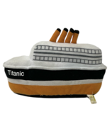 Vintage Curto Titanic Ship Plush Toy Stuffed Boat 9&quot; x 6.5&quot;  White Black... - €21,41 EUR