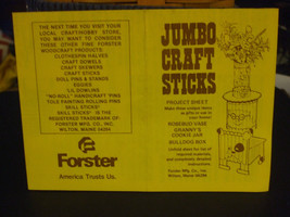 Forster Jumbo Craft Sticks Project for Rosebud Vase, Cookie Jar &amp; Bulldog Box - $5.48