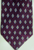 NEW $225 Italo Ferretti Purple With Light Blue &amp; Gold Silk Tie Italy Brioni - $74.24