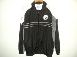 Pittsburgh Steelers NFL Size Men&#39;s Large Jacket, Lightweight, Black, White, Gray - £21.63 GBP