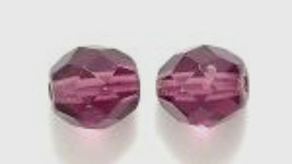 8mm Czech Fire Polish, Transparent Dk Amethyst, Glass Beads (25) purple - $1.75