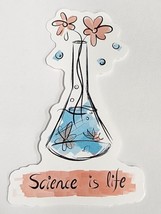 Science is Life Flowers in Beaker with Water Sticker Decal Cute Embellishment - £1.81 GBP