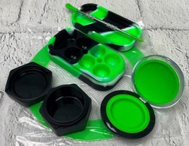 5 Pack Wax Set Green Black 6+1 Container Silicone Jar Nonstick Honeycomb Rubber - £26.20 GBP