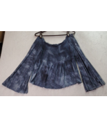 American Eagle Outfitters Blouse Top Women Size XL Dark Blue Gray Tie Dye Ruched