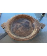 VINTAGE Antique Solid WOOD Large Round HAND-CARVED Dough BOWL ~15.5&quot; Dia... - £252.33 GBP