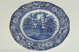 Liberty Blue Dinner Plate Independance Hall England Staffordshire Vintage - £11.92 GBP