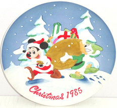 Walt Disney Productions Collector Plate Mickey Mouse Donald Duck Christmas 1985 - £39.11 GBP