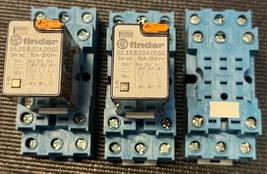 Lot of 2 Finder 55.33.8.054.0050 Relay 24V AC 10A 250V + Finder 94.74 So... - $969.05 MXN