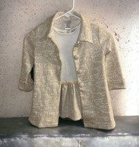 Sweet Heart Rose 2 Piece Fancy Coat and Dress Set Toddler Size 3T Beige White Sp - £15.81 GBP