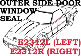 1984-1996 Corvette Seal Window Outer Side Door Panel Coupe And Convertible Right - £38.89 GBP