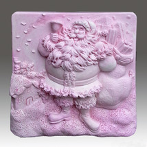 Jolly Jolly Santa  - Detail of high relief sculpture,silicone mold, soap... - $24.39