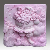 Jolly Jolly Santa  - Detail of high relief sculpture,silicone mold, soap mold - £19.49 GBP