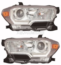 Toyota Tacoma Chrome 2016 2017 Headlights Head Lights Lamp W/O Drl Pair Set - $395.01