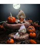 Set of 2 Vintage Homco Home Interiors 5213 Flower Pixie Elf Fairy Figurines - $39.35 CAD