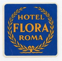 Hotel Flora Luggage Label Roma Rome Italy  - £9.48 GBP