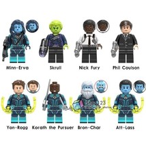 8pcs/set Captain Marvel Minn-Erva Att-Lass Yon-Rogg Nick Fury Skrull Minifigures - £13.58 GBP