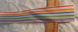 10 yards vintage trim  ribbon blue-purple-pastel multi color stripe 1 1/... - £8.63 GBP