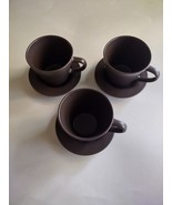Ikea Matte Brown Preown 6oz Set of Three Coffee Cup And Soucer for coffe... - £15.64 GBP
