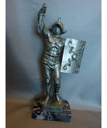  Fontanini Sculpture (w spider marking) Roman Gladiatoron Marble Base   - $70.00