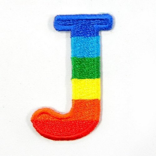 1.5 Inchs J Character Letter Alphabet Rainbow Appliques Hat Cap Polo Backpack... - £11.89 GBP
