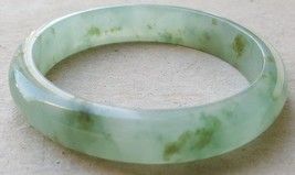 Very Rare Certified Grade A 100% Natural Icy Ice Green Jadeite Jade Bangle 59mm - £232.56 GBP