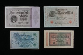 1908-1923 Germany 4-Notes Set Empire &amp; Weimar Republic Marks - $55.10