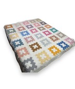 Vintage Multicolor Chimney Sweep Steps Album Quilt Machined 66x77” Ditzy - £96.60 GBP