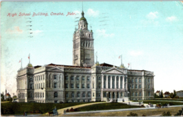 High School Building Omaha Nebraska Postcard Posted 1910 - £4.05 GBP