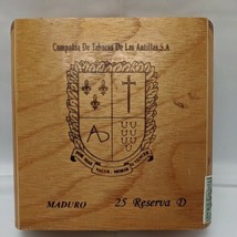 Vintage Maduro Compania De Tabacos De Las Antillas Wood Box With Sword Crest - £15.50 GBP