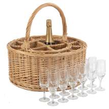 Garden Picnic Basket Complete with 12 Glasses - £83.64 GBP