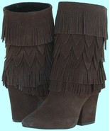 Women&#39;s Lori Wicken Layered Fringe Boots DOLCE by Mojo Moxy, Espresso, S... - $96.59 CAD