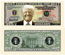 Donald Trump 2017 Inaugural 50 Pack Collectible Funny Money Dollar Bills Novelty - £14.78 GBP