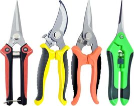 Versatile 4-Pack Pruning Scissors Set - Comfort and Precision for Gardeners - $22.72