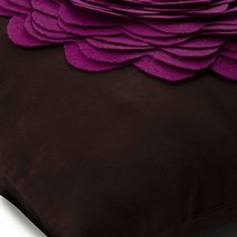 Brown 3D Purple Felt Origami Rose 16x16 Faux Suede Fabric Pillowcase, Pink Rose - £28.88 GBP+