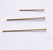 100pc Head Pins or Eye Pin Findings For Jewellery Making Beads Craft Gol... - £5.03 GBP