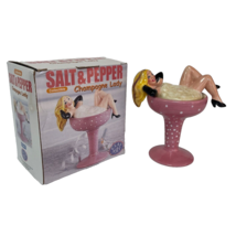 Champagne Lady Collectible Salt And Pepper Set By Clay Art No 7641 Scarc... - $34.52