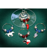 Texas Beaded Wine Glass Charms 01 - $17.76 CAD
