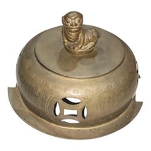 Chinese Vintage Brass Incense Burner Foo Dog LID ONLY - $29.99