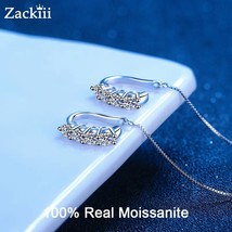 925 Sterling Silver Moissanite Cuff Earrings Wrap Tassel Earrings for Wo... - $51.34