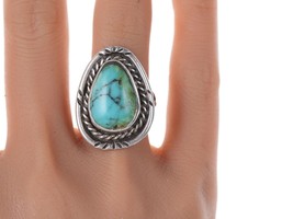sz6.75  Vintage Navajo silver and turquoise ring - £72.65 GBP