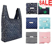 6 Pcs Reusable Shopping Bag Foldable Travel Shopping Tote Grocery Bags Washable - £12.64 GBP
