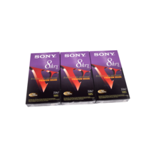 Lot of 3 Sony T-160VF Premium Grade 8 HR VHS Blank Tapes - £11.79 GBP