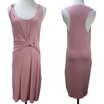T by ALEXANDER WANG Pink Ruched Sleeveless Knit Dress Size L Racer Stretch Drape - £28.50 GBP