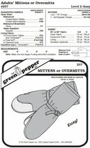 Adult's Overmitts Insulated Mittens #207 Sewing Pattern (Pattern Only) gp207 - $8.00