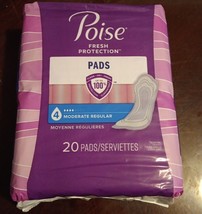 Poise Pads Regular Length 20 Count Moderate Bladder Protection Sealed #4... - $14.00