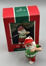 Ornament Hallmark Vintage  Santa on the Links Kringle&#39;s Gym QX 4192  1989 China - £5.38 GBP