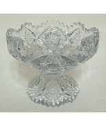 Ornate Clear Glass Candy Dish with Etching and Diecut Small - $48.00 CAD